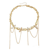 Fashion Trendy Bold Dainty Tassel Necklaces for Girls Glamorous Insta Earrings JewelrySuits Sets for Women Ladies Accessories