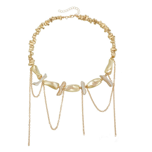 Fashion Trendy Bold Dainty Tassel Necklaces for Girls Glamorous Insta Earrings JewelrySuits Sets for Women Ladies Accessories