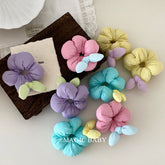 Fashion Solid Color Cute Sweet Bowknot Scrunchies for Baby Girls Kawaii Elegant Hair Ties for Kids Hair Accessories in Stock