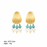 Fashion Trendy Elegany Pearl Drop Earrings for Girls Chinese Style Copper 18K Glod Plated Jewelry for Women Ladies Wholesale