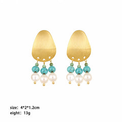 Fashion Trendy Elegany Pearl Drop Earrings for Girls Chinese Style Copper 18K Glod Plated Jewelry for Women Ladies Wholesale