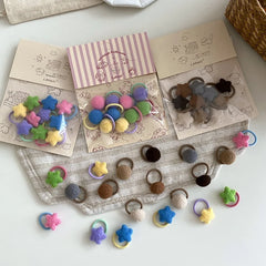 Cute Sweet Fashion Scrunchies for Baby Girls Star Ball Kawaii Trendy Winter Hair Ties for Kids Children Hair Accessories Chic