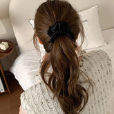 Simple Lace Elegant Solid Color Scrunchies for Girls Elegant French Style Hair Ties for Women Ladies Hair Accessories Chic