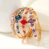 Fashion Trendy Dainty Bold Bangles for Girls Elegant Luxury Glamorous Art Deco Flowers Jewelry for Women Ladies Accessories