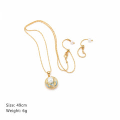 Female Hand-Painted Drip Glaze Freshwater Pearl 18k Gold-plated Pendant Necklace Elegant Fashion in Stock Jewelry for Women