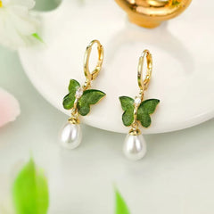 Fashion Butterfly Dainty Luxury Glitter Drop Earrings for Girls Elegant Graceful Jewelry for Women Ladies Accessories Bijuterias