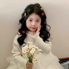 Fashion Solid Color Heart Shaped Hair Clips for Baby Girls Cute Sweet Mini Alligators for Kids Children Hair Accessories Chic