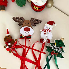 2025 Christmas Tree Snow Man Reinderr Sticks for Baby Girls Fashion Playful Hair Accessories for Kids Children Chinese Supplier