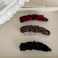 Ladies Solid Color Velvet Autumn Winter Banana Clips Fashion Vintage Elegant Customized Wholesale in Stock Hair Clips Accessory