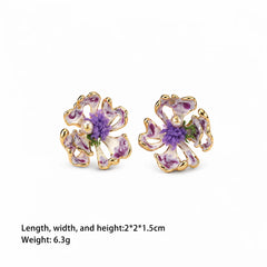 Fashion Flower S925 Silver Freshwater Pearl Stud Earrings for Girls 18K Gold Plated Jewelry for Women Ladies Wholesale Bulk