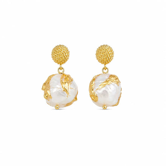 Fashion Freshwater Pearl S925 Silver 18K Gold Plated Drop Earrings for Girls Elegant Jewelry for Women Ladies Wholesale Bulk