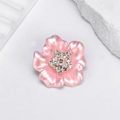 Fashion Solid Color Flower Glitter Lustrous Brooches for Girls Sweet Elegant Jewelry for Women Ladies Accessories Wholesale