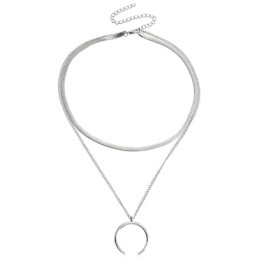 Fashion Simple Layered Wearing Minimalistic Necklaces for Girls Insta Style Glamorous Jewelry for Women Ladies Accessories