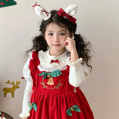 2025 Christmas Sweet Cute Ribbon Bowknot Hair Band for Baby Girls Fluffy Deer Head Band for Kids Children Hair Accessories Chic