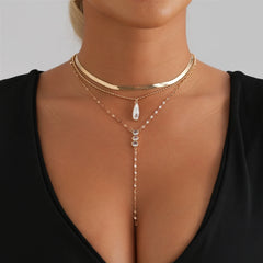Sweet Trendy Fashion Sweater Chain for Girls Layered Wearing Necklaces for Girls Elegant Jewelry for Women Ladies Accessories