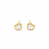Fashion 18K Gold Plated Heart Shaped S925 Silver Stud Earrings for Girls Sweet Jewelry for Women Ladies Wholesale China Supplier
