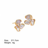 Women Pink Purple Flower Zircon S925 Silver 18k Gold-plated Stud Earring Fashion Elegant Sweet Low MOQ in Stock Causal Jewelry
