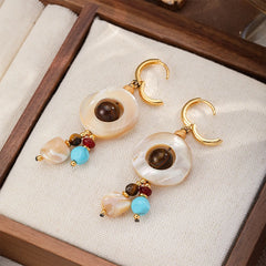 Fashion Shell Conch Red Agate Turquoise Drop Earrings for Girls Boho Trendy Jewelry for Women Ladies Wholesale China Factory