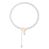 Fashion Elegant French Style Imitation Pearl Necklaces for Girls Sweet Glamorous Charms Jewelry for Women Ladies Accessories