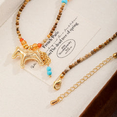 Fashion Natural Stone Copper 18K Gold Plated Freshwater Pearl Necklaces for Girls Trendy Jewelry for Women Ladies Wholesale