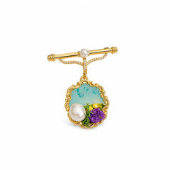 Fashion Trendy Baroque Pearl Hand-Painted Drip Glaze Pendent for Girls Vintage Jewelry for Women Ladies Wholesale China Factory