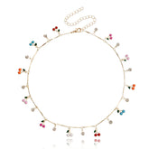 Fashion Simple Elegant Cherry Sweet Necklaces for Girls Kawaii Trendy Jewelry for Women Ladies Teenager Accessories Daily