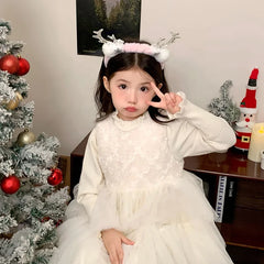 2025 Christmas Reindeer Head Band for Baby Girls Glitter Luxurious Sweet Hair Band for Kids Children Hair Accessories in Stock