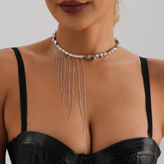Fashion Trendy Stylish Beads Tassel Necklaces for Girls Sweet Elegant Art Deco Jewelry for Women Ladies Accessories Wholesale