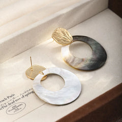 Fashion Abalone Shell Copper S925 Silver Drop Earrings for Girls Trendy Jewelry for Women Ladies Wholesale China Manufacturer