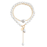 Fashion Baroque Imitation Pearl Elegant Necklaces for Girls Sweet Trendy Stylish Vintage Jewelry for Women Ladies Accessories