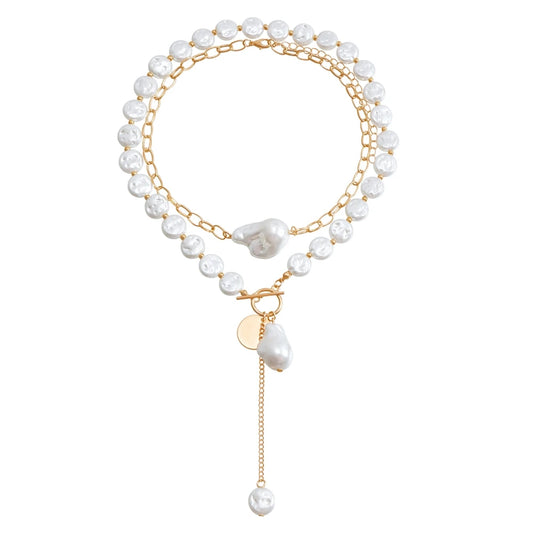 Fashion Baroque Imitation Pearl Elegant Necklaces for Girls Sweet Trendy Stylish Vintage Jewelry for Women Ladies Accessories