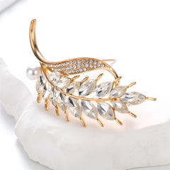 Fashion Glitter Ear of Wheat Rhinestone Brooches for Girls Sweet Trendy Pins Jewelry for Women Ladies Accessories Wholesale