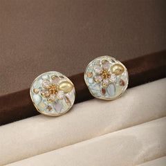 Fashion S925 Silver Freshwater Pearl Shell Stud Earrings for Girls Boho Stud Earrings for Girls 18K Gold Jewelry for Women Lady