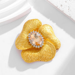 Fashion Luxury Glitter Rhinestone Flower Floral Brooches Sweet Trendy Elegant Vintage Retro Jewelry for Women Ladies Accessories