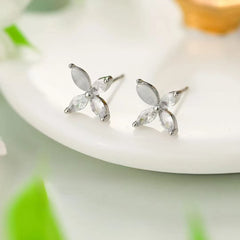 Women Bow Shape Rhinestone Mini Stud Earring Fashion Glitter Sparking Simple Bulk Jewelry Accessories for Girls Daily Office Use