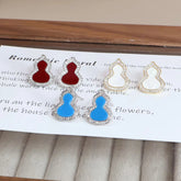 Women High Quality Gourd Shape Mini Small Stud Earring Fashion Cute Chic Customized Wholesale Jewelry Accessories for Causal Use