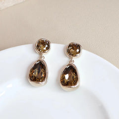 Ladies Flower Rhinestone Crystal Imitation Pearl Decorative Drop Earring Elegant Trendy Glamorous Wholesale Jewelry Accessories