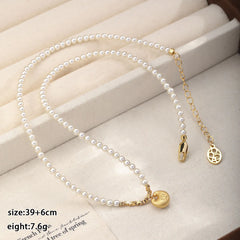 Fashion Simple Classic Minimalistic Glass Pearl Necklaces for Girls Trendy Stylish Jewelry for Women Ladies Wholesale Bulk