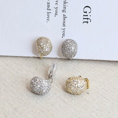Fashion Sweet Glitter Dainty Refined Clip on Earrings for Girls Sparkle Trendy Jwelleries for Women Ladies Accessories Chic
