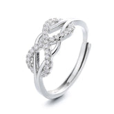 Fashion Figure-eight Rings Line Crossed Inverted with Cubic Zirconia Ring Women Hollowed-out Design Accessory Jewelry Wholesale