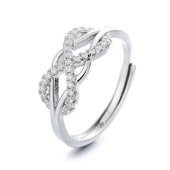 Fashion Figure-eight Rings Line Crossed Inverted with Cubic Zirconia Ring Women Hollowed-out Design Accessory Jewelry Wholesale