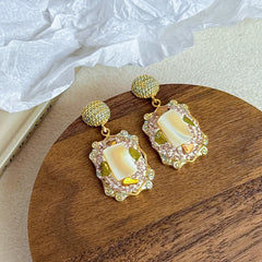 Fashion S925 Silver White Mother of Pearl Blue Pyrite Chips Jewelry Sets for Girls Sweet Earring Necklaces for Women Ladies