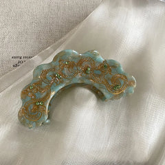 Female New Design 2025 Hot Sale Green Simple Hair Claws Fashion Chic Elegant Customized Bulk Order Hairpin Accessories for Daily