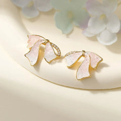 Girls Aesthetic Bow Pink Blue Small New Design Stud Earring Fashion Sweet Elegant High Quality Jewelry Accessories for Women Use