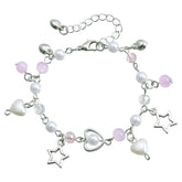 Fashion Sweet Star Imitation Pearl Bracelets for Girls Glamorous Kawaii Cute Refined Jewelry for Women Ladies Accessories