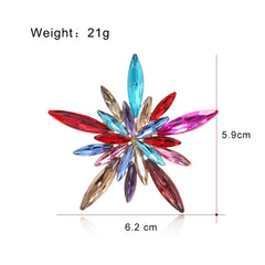 Fashion Rhinestone Star Glitter Sparkle Brooches for Girls Trendy Luxury Glamorous Pins Jewelry for Women Ladies Accessories