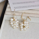 Ladies Creative Design Rhinestone Imitation Pearl Drop Earring Affordable Fashion Elegant Dainty High Quality Jewelry Accessory