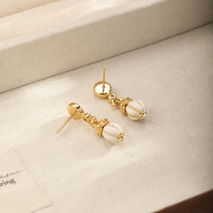 Fashion Copper 18K Gold Plated Drop Earrings for Girls White Zircon Jewelry for Women Ladies Wholesale China Manufacturer
