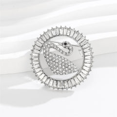 Fashion Glitter Sparking Rhinestone Swan Animals Brooches for Girls Elegant Graceful Pins Jewelry for Women Ladies Accessories