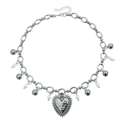 Fashion Mental Heart Shaped Cool Sweet Spicy Necklaces for Girls Punk Glamorous Jewelry for Women Ladies Accessories Wholesale